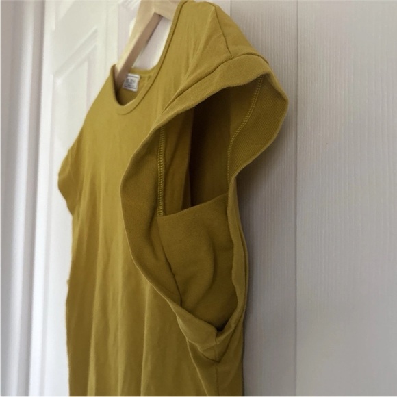 Mustard Yellow Cap Sleeve Top with Gold Buttons - DEE-ZYY- Estimate Size Medium - Picture 2 of 7